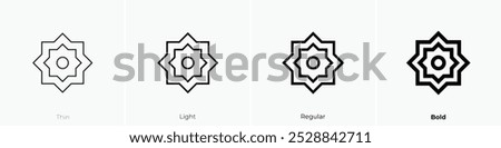 rub el hizb icon. Thin, Light Regular And Bold style design isolated on white background