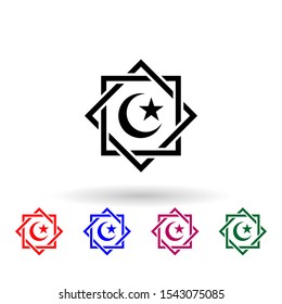 Rub el hizb multi color icon. Simple thin line, outline vector of ramadan icons for ui and ux, website or mobile application
