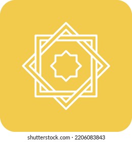 Icono vectorial Rub el Hizb. Se puede usar para imprimir, móviles y aplicaciones web.