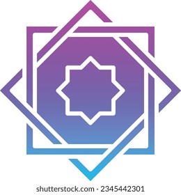 Icono vectorial Rub el Hizb. Se puede usar para imprimir, móviles y aplicaciones web.