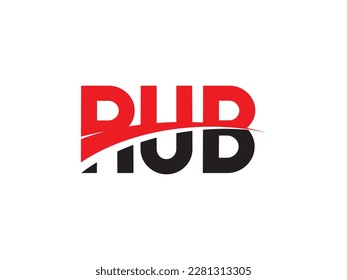 Letra RUB Ilustración del vector de diseño del logotipo inicial