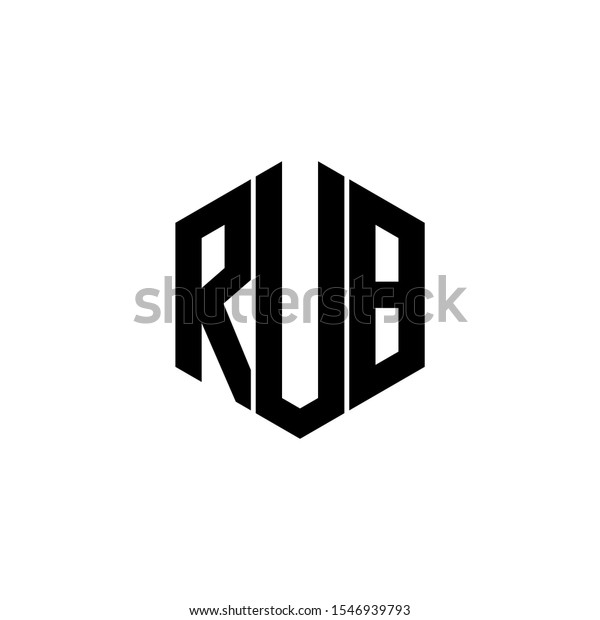 Rub Letter Logo Design Polygon Monogram Stock Vector (Royalty Free ...