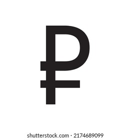 El símbolo RUB firma un icono simple sobre fondo blanco. Ilustración vectorial. Ilustración del vector de efectivo de dinero, EPS10.Vector de símbolos de moneda.