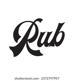 rub text on white background.