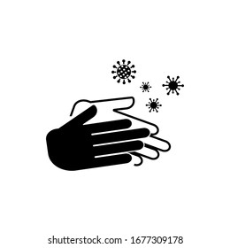 Rub the tips of your fingers 1 of 7 Steps To Wash Your Hands Properly,Corona virus 2019,the most transmission of virus or bacterai from hand touch concept. eps 10