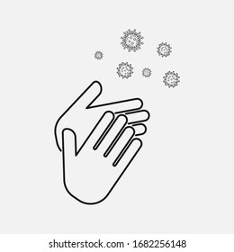 Rub the tips of your fingers 1 of 7 Steps To Wash Your Hands Properly,Corona virus 2019,the most transmission of virus or bacterai from hand touch concept. eps 10