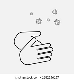 Rub the tips of your fingers 1 of 7 Steps To Wash Your Hands Properly,Corona virus 2019,the most transmission of virus or bacterai from hand touch concept. eps 10