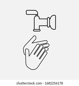 Rub the tips of your fingers 1 of 7 Steps To Wash Your Hands Properly,Corona virus 2019,the most transmission of virus or bacterai from hand touch concept. eps 10