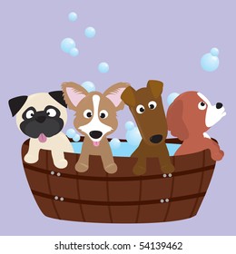 rub-a-dub-dub, 4 pups in a tub