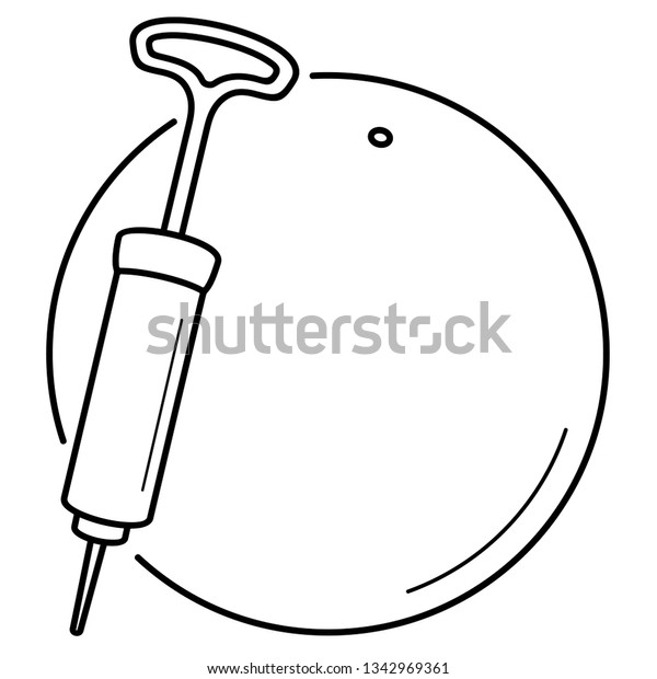 Rubber Ball Air Hand Pump Vector Stock Vector Royalty Free