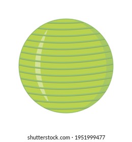 Rubber ball for fitness, color isolated vector on a white background in the style of flat icon