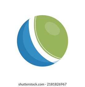 Rubber ball icon. Sticker for social networks, equipment for team sports. Elastic sphere for entertainment and active lifestyle, beach games, childrens products. Cartoon flat vector illustration