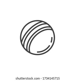 Rubber ball line icon. linear style sign for mobile concept and web design. Ball with stripes outline vector icon. Symbol, logo illustration. Vector graphics