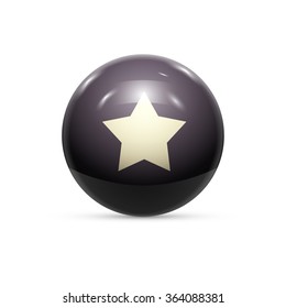 Rubber Ball with Star isolated. Vector illustration