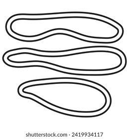 Rubber band in outline and vector format.