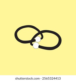 Rubber band vector illustration. Elastic rings for hair ponytails. Hairstyling and hairdressing accessories.