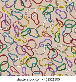 Rubber band wristband bracelet colorful doodle vector Seamless Pattern isolated wallpaper background