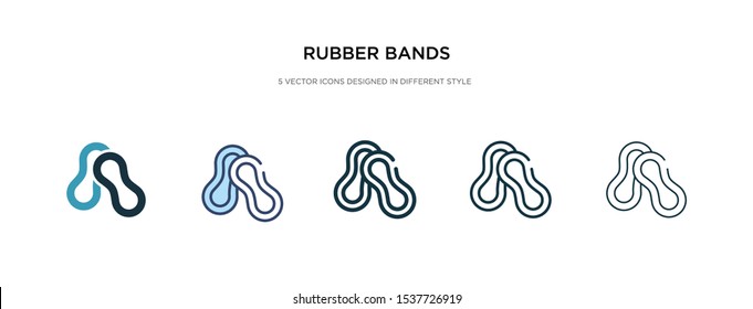 rubber bands icon in different style vector illustration. two colored and black rubber bands vector icons designed in filled, outline, line and stroke style can be used for web, mobile, ui