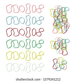 Rubber bands illustration set. Vector.