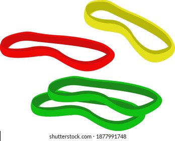 Rubber bands, illustration, vector on white background