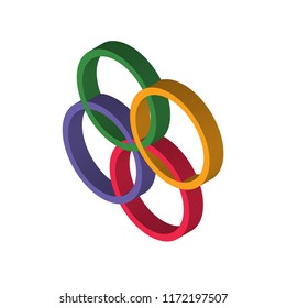 Rubber bands isometric left top view 3D icon