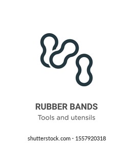 Rubber bands vector icon on white background. Flat vector rubber bands icon symbol sign from modern tools and utensils collection for mobile concept and web apps design.