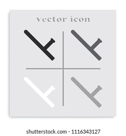 Rubber baton flat black and white vector icon.
