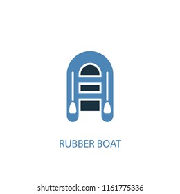 Rubber boat concept 2 colored icon. Simple blue element illustration. Rubber boat concept symbol design from Camping set. Can be used for web and mobile UI/UX
