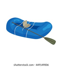 Rubber boat icon in cartoon style isolated on white background. Sailing symbol