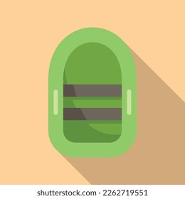 Rubber boat icon flat vector. Rescue life. Coast safety