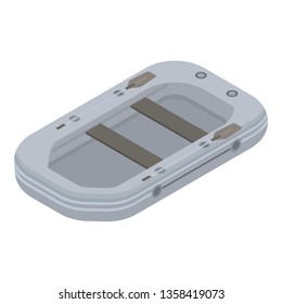 Rubber boat icon. Isometric of rubber boat vector icon for web design isolated on white background