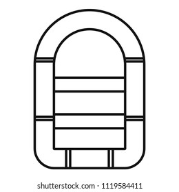 Rubber boat icon. Outline illustration of rubber boat vector icon for web design isolated on white background