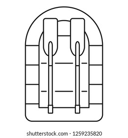 Rubber boat icon. Outline rubber boat vector icon for web design isolated on white background