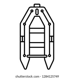 Rubber boat icon. Outline rubber boat vector icon for web design isolated on white background