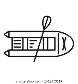Rubber boat icon. Outline rubber boat vector icon for web design isolated on white background
