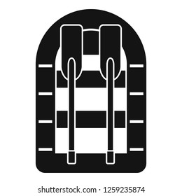 Rubber boat icon. Simple illustration of rubber boat vector icon for web design isolated on white background