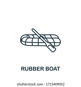 Rubber Boat icon. Simple line element Rubber Boat symbol for templates, web design and infographics