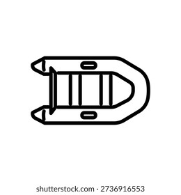 rubber boat icon vector in line style