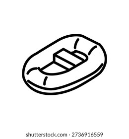 rubber boat icon vector in line style
