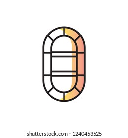 rubber boat icon vector with shadow style. diving icon