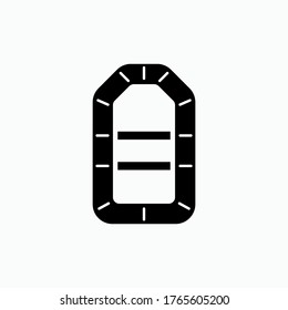 Rubber Boat Icon. Water Transportation Symbol - Vector.