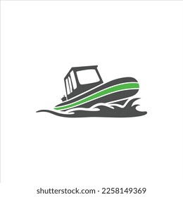 Rubber boat minimalist logo vector