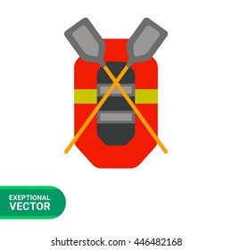 Rubber Boat and Oars Icon