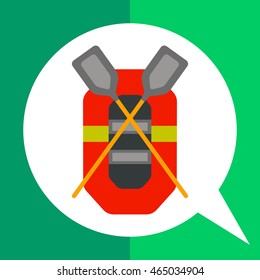 Rubber Boat and Oars Icon