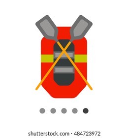 Rubber Boat and Oars Icon