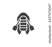 Rubber boat vector icon. filled flat sign for mobile concept and web design. Inflatable boat glyph icon. Symbol, logo illustration. Vector graphics