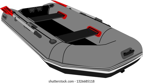 Rubber boat. Vector illustration