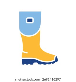 Icono plano del color de la bota de goma. Elemento aislado de Vector. Trazo editable
