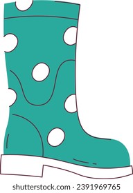 Rubber Boot Dotted Vector Illustration