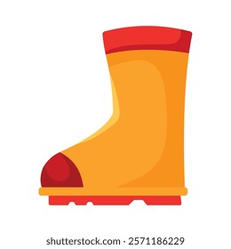 rubber boot firefighter equipment isolated icon